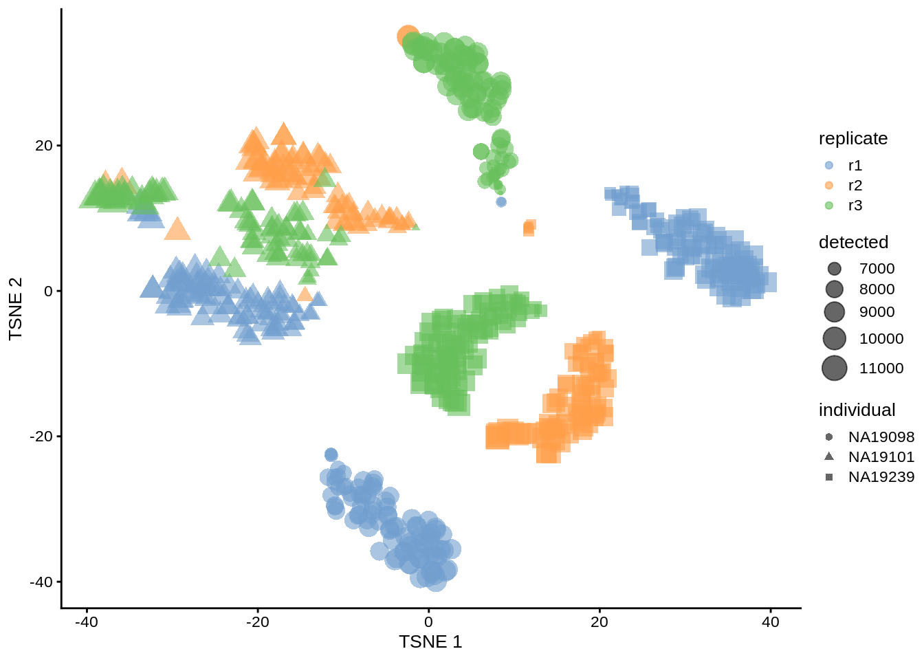 tSNE map of the tung data (perplexity = 10)